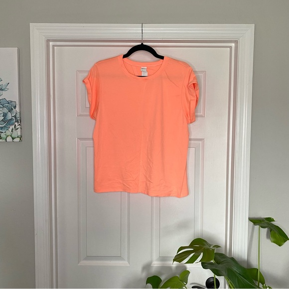 Fabletics Peach Gia Seamless Tie Up Tee Size Large NWOT - Picture 3 of 5